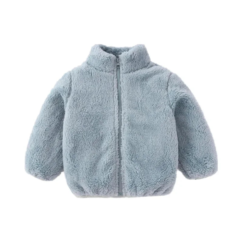 Warm children's coat for autumn and winter-Blue Gray-6-12M-Nora Luxe