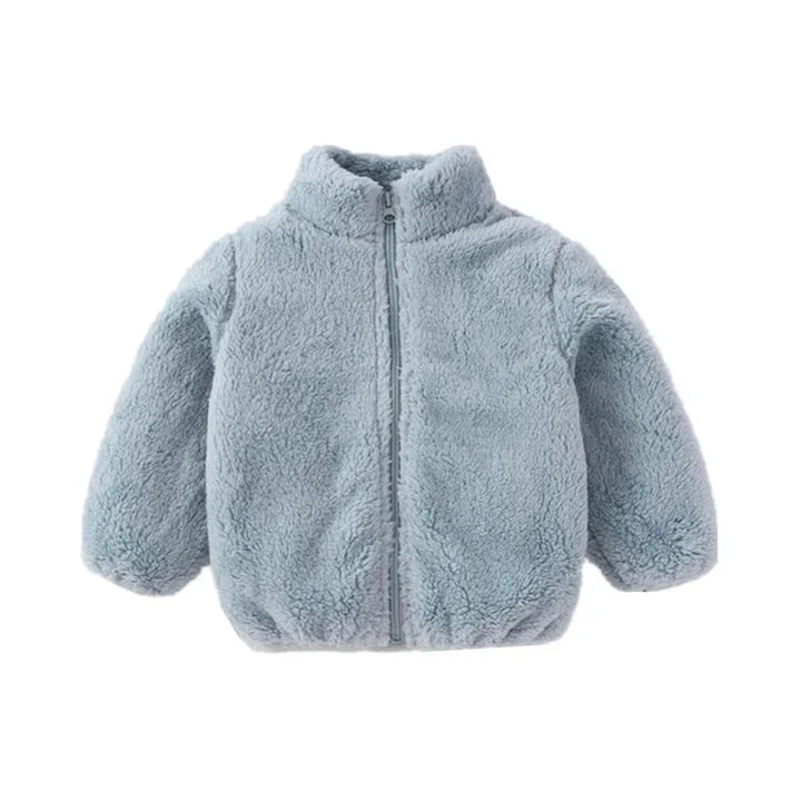 Warm children's coat for autumn and winter-Blue Gray-6-12M-Nora Luxe