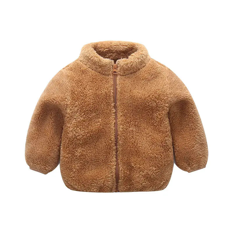 Warm children's coat for autumn and winter-Brown-6-12M-Nora Luxe