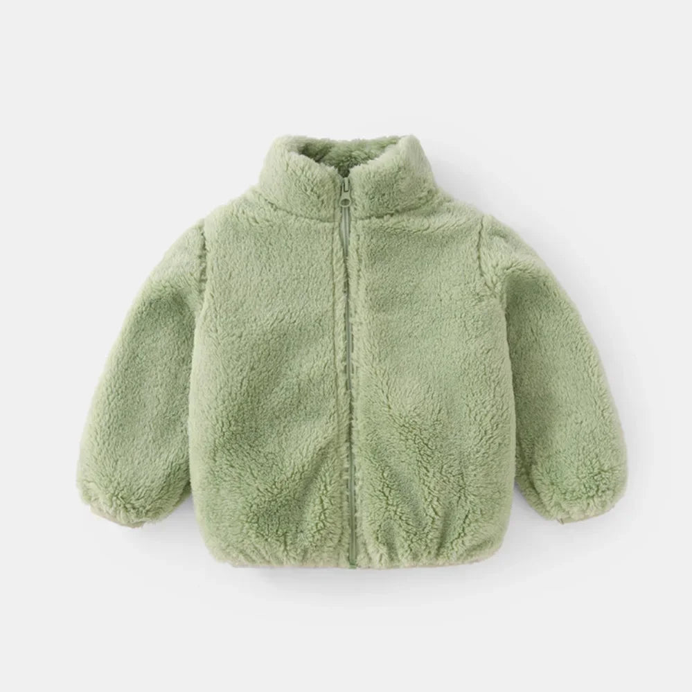 Warm children's coat for autumn and winter-Moss Green-6-12M-Nora Luxe