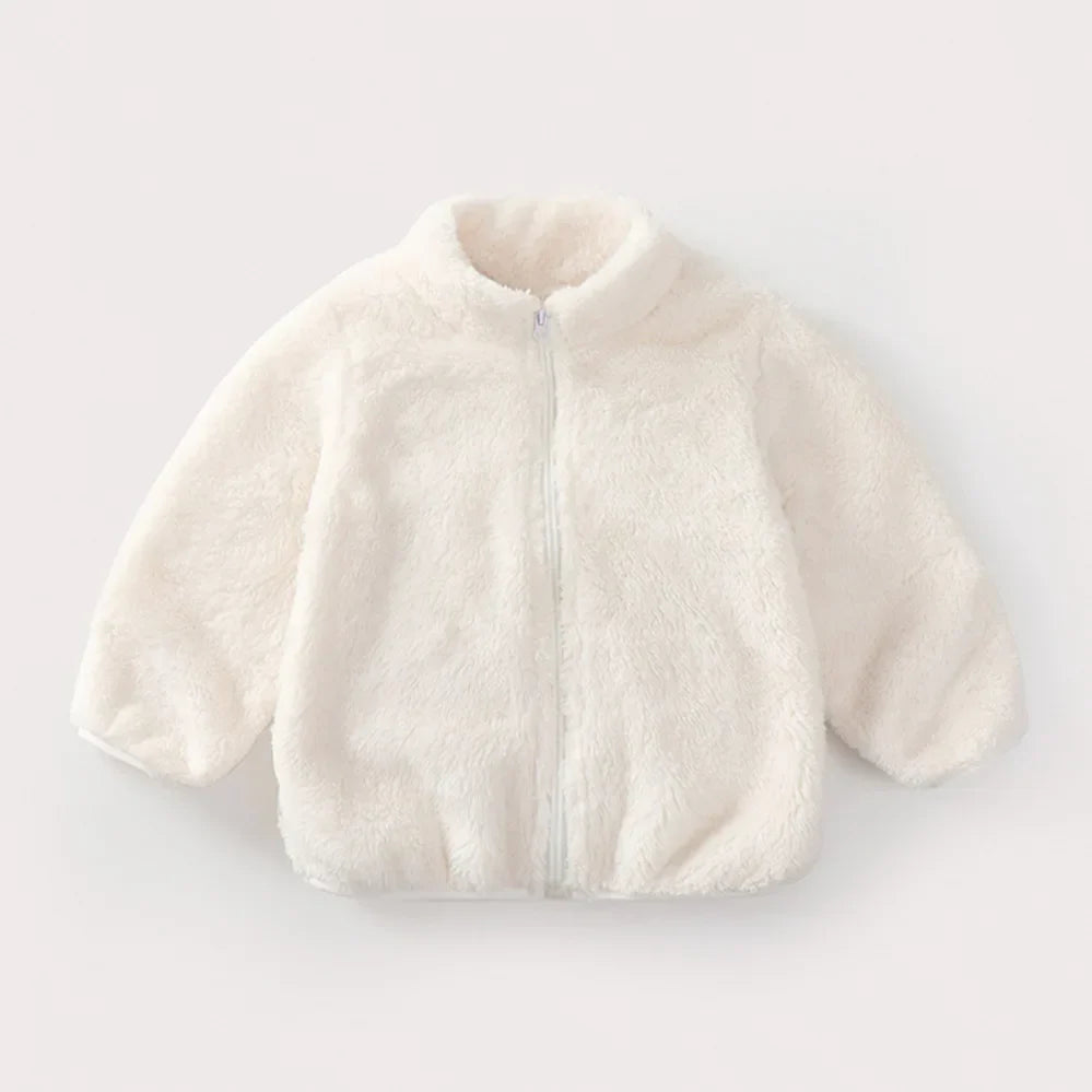 Warm children's coat for autumn and winter-White-6-12M-Nora Luxe
