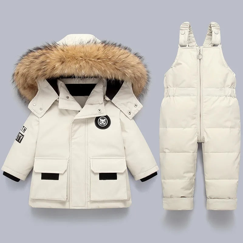 Warm children's jacket and overall - Charlie-White-80-Nora Luxe