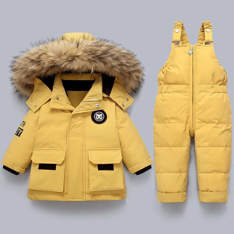 Warm children's jacket and overall - Charlie-Yellow-80-Nora Luxe