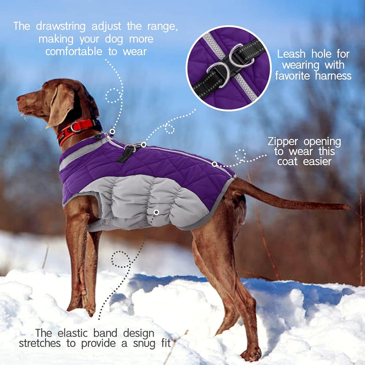 Warm Dog Winter Jacket with Built-in Harness-Red-XS-Nora Luxe
