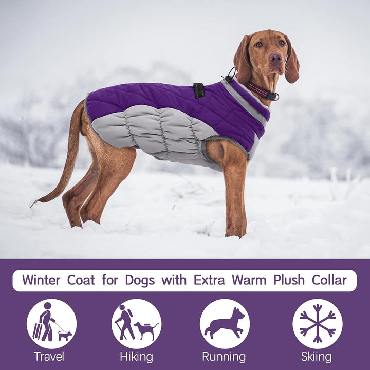 Warm Dog Winter Jacket with Built-in Harness-Red-XS-Nora Luxe