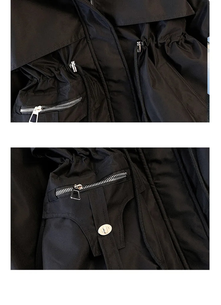 Warm Down Jacket for Women with Detachable Collar - Livia-Black-M-Nora Luxe