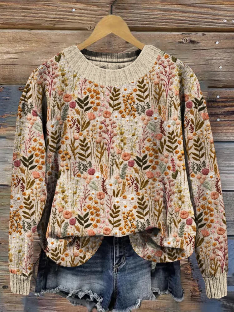 Warm Embroidered Women's Sweater - Olivia-S-Nora Luxe