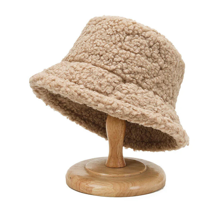 Warm Fashionable Teddy Bucket Hat - Livia-Beige-Nora Luxe