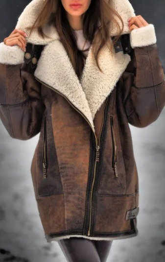 Warm Fleece Jacket for Women - Amara-Brown-S-Nora Luxe