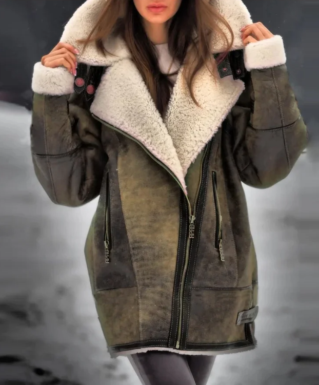 Warm Fleece Jacket for Women - Amara-Green-S-Nora Luxe