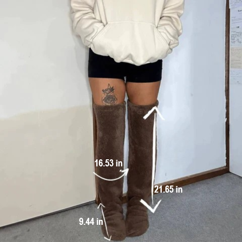Warm Fleece Socks for Winter - SnuggleFeet-Brown-Nora Luxe