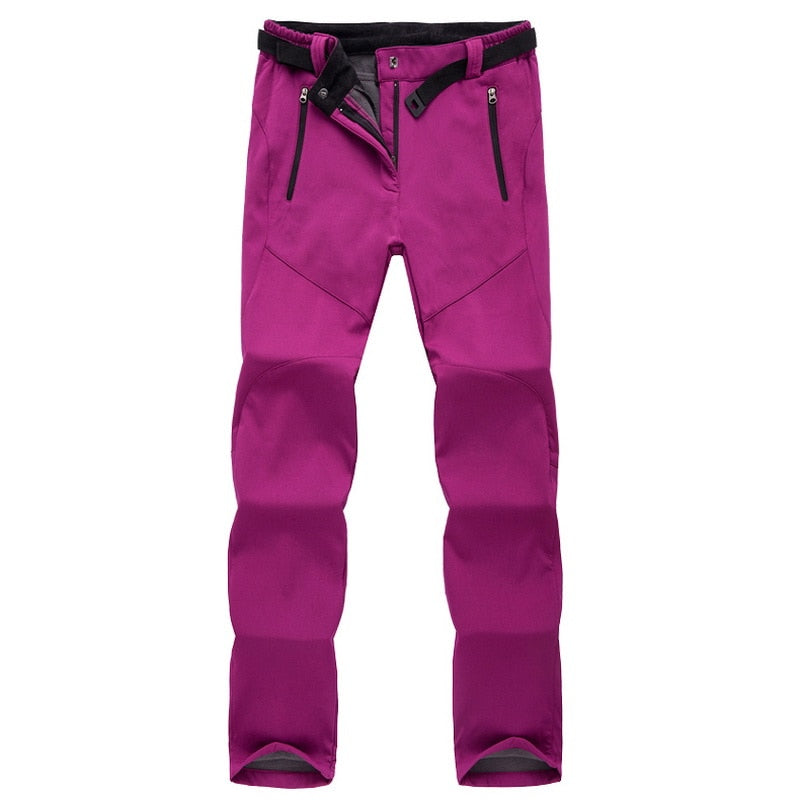 Warm Fleece Softshell Trousers - Everest-Purple Red-S-Nora Luxe