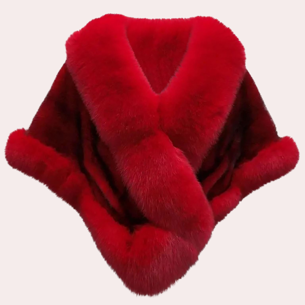 Warm Fur Scarf for Women - Elin-Red-Nora Luxe