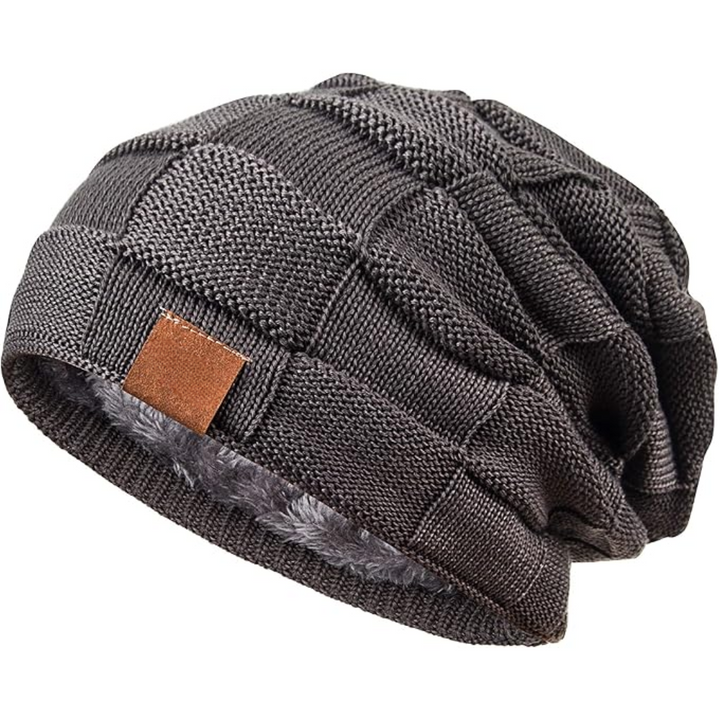 Warm Knitted Beanie – Yves-Dark Gray-Nora Luxe