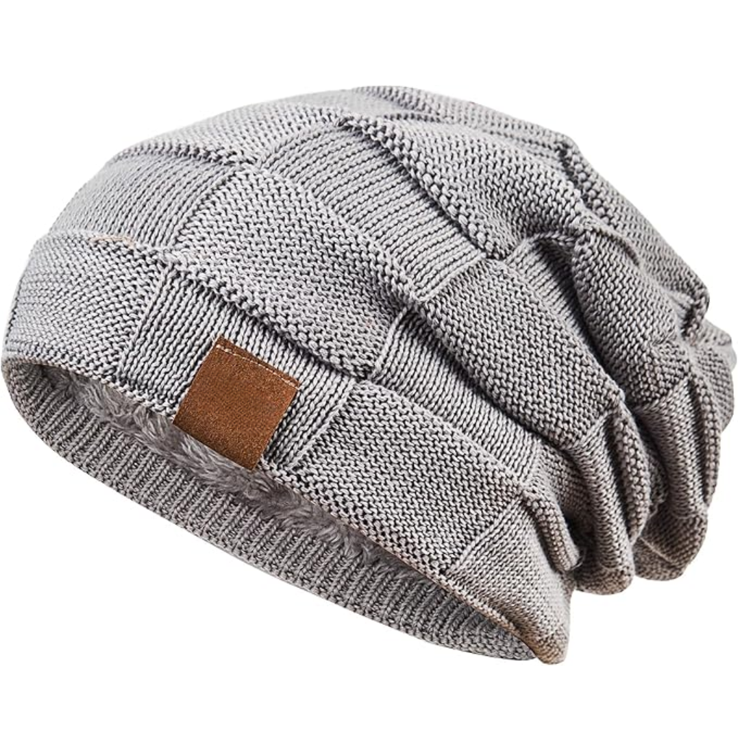 Warm Knitted Beanie – Yves-Light Gray-Nora Luxe