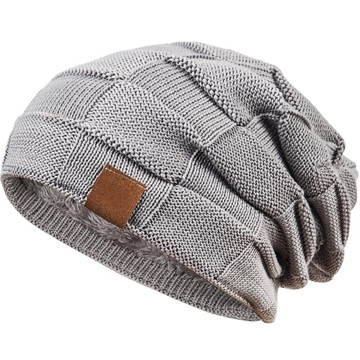 Warm Knitted Beanie – Yves-Light Gray-Nora Luxe