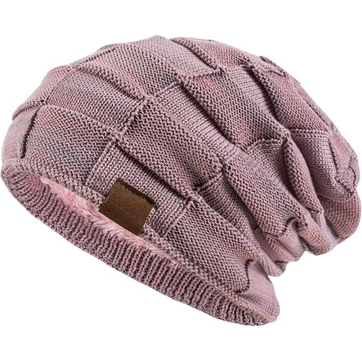Warm Knitted Beanie – Yves-Pink-Nora Luxe