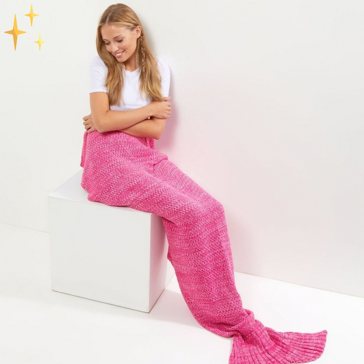 Warm Knitted Mermaid Tail - MermaidDreams-Pink-Nora Luxe