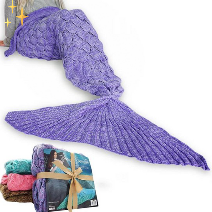 Warm Knitted Mermaid Tail - MermaidDreams-Purple-Nora Luxe