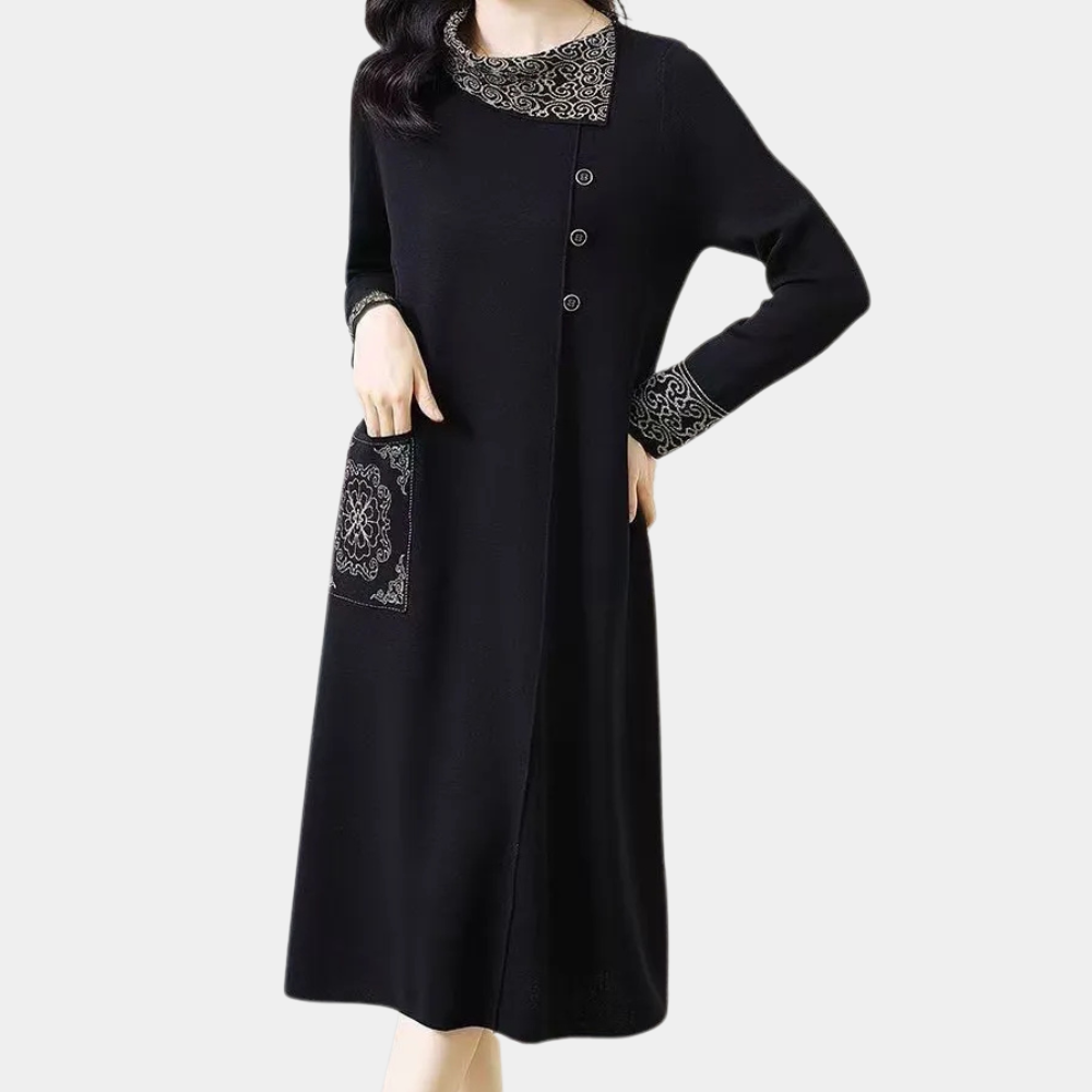 Warm Knitted Midi Dress - Vanya-XS-Nora Luxe