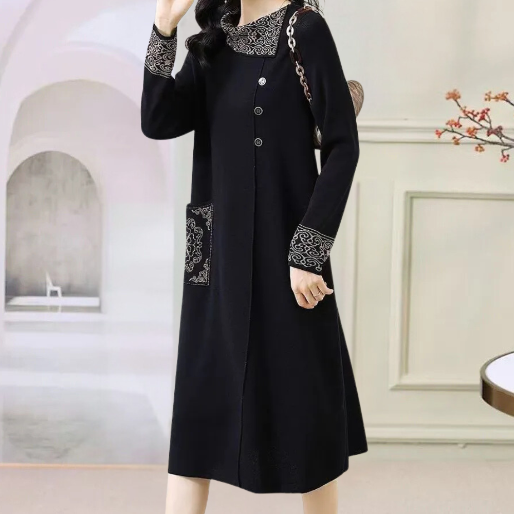Warm Knitted Midi Dress - Vanya-XS-Nora Luxe