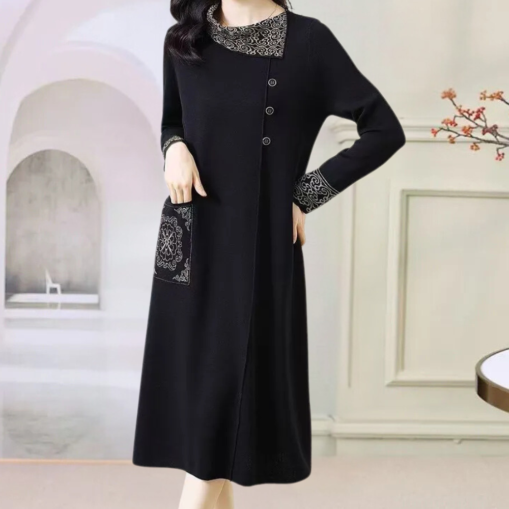Warm Knitted Midi Dress - Vanya-XS-Nora Luxe