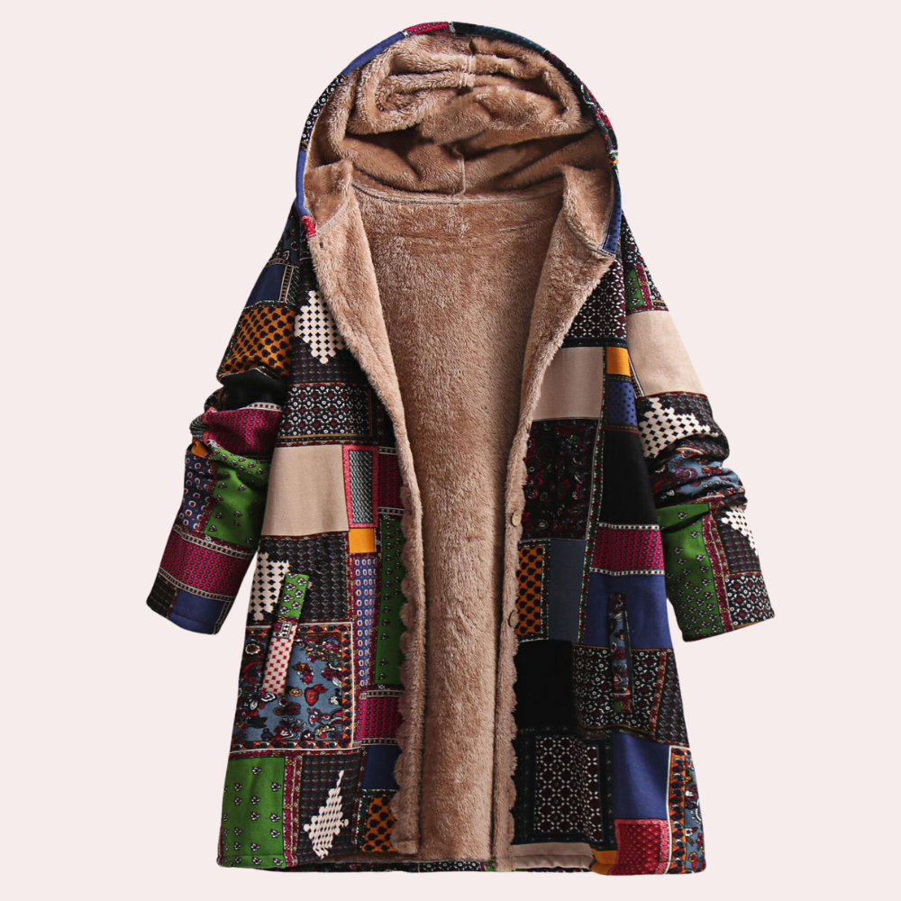 Warm Ladies' Coat with Hood - Amara-Green-XS-Nora Luxe