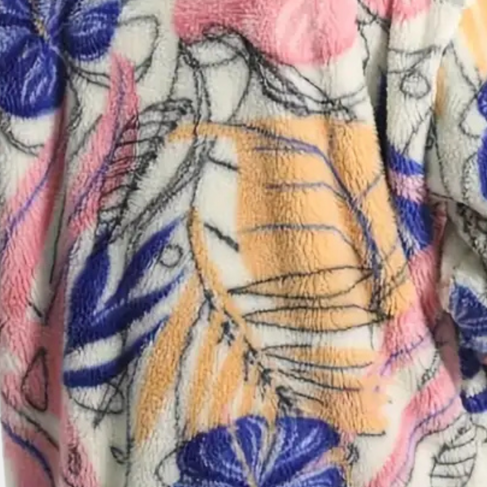 Warm Ladies' Coat with Hood and Floral Print - Elira-XS-Nora Luxe