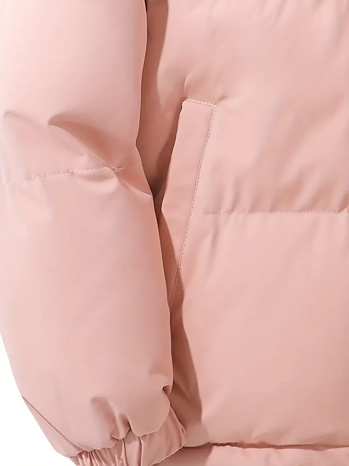 Warm Ladies Jacket with Hood - Aurelia-Pink-M-Nora Luxe