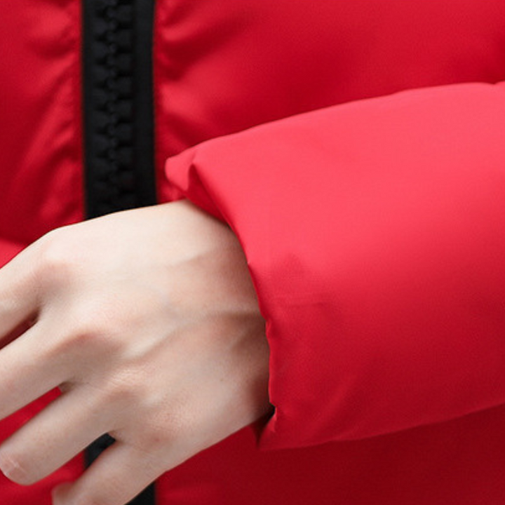 Warm Ladies Puffer Jacket with Hood - Livia-Pink-XS-Nora Luxe