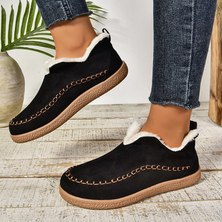 Warm Ladies' Slippers for Comfort - Selene-Black-3-Nora Luxe
