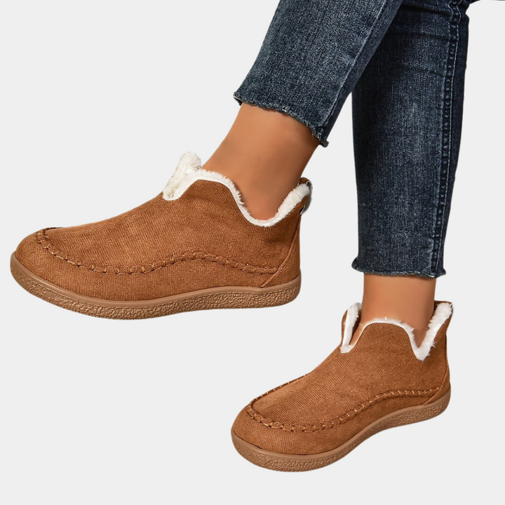 Warm Ladies' Slippers for Comfort - Selene-Light brown-3-Nora Luxe