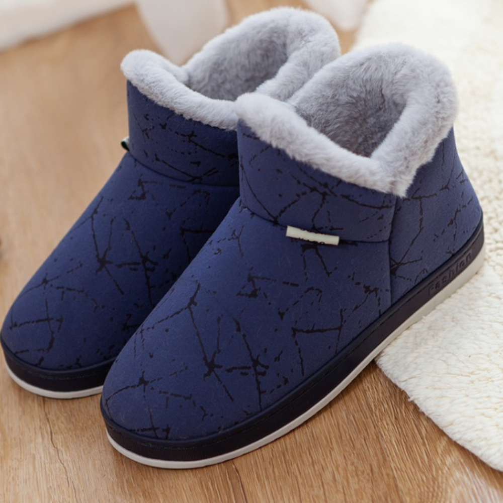Warm Ladies' Slippers for Winter - Livia-Blue-3-Nora Luxe