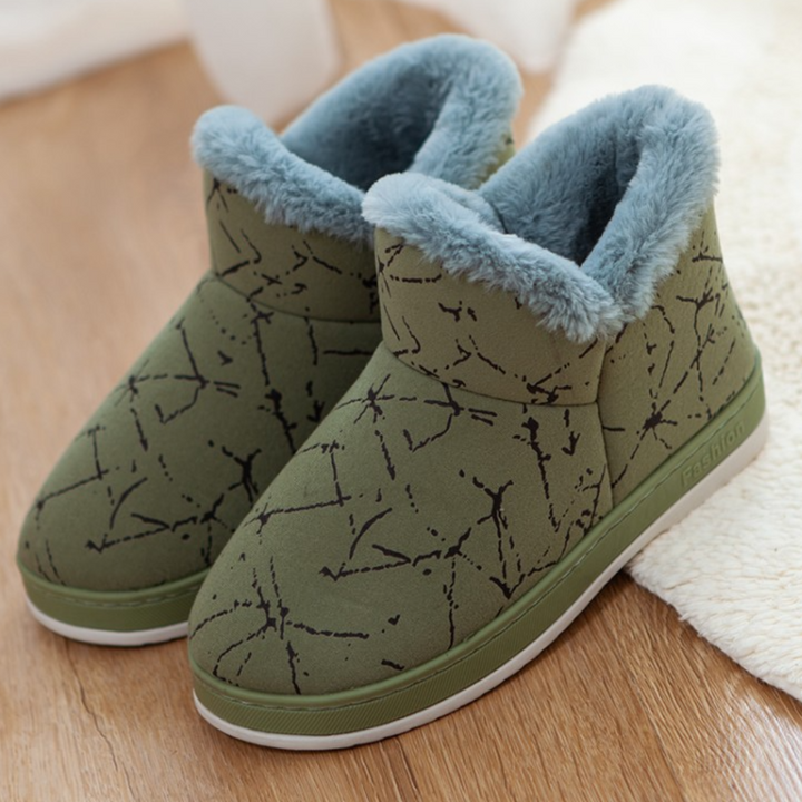 Warm Ladies' Slippers for Winter - Livia-Green-3-Nora Luxe