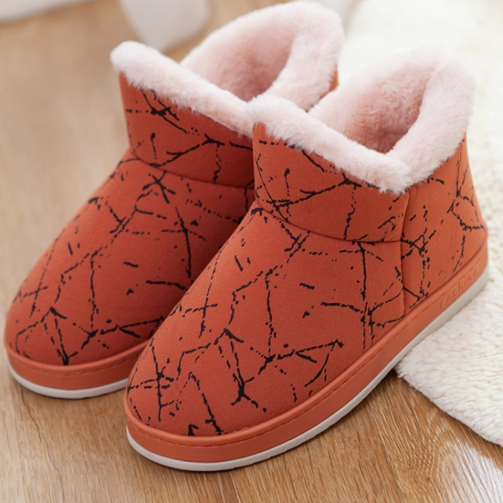 Warm Ladies' Slippers for Winter - Livia-Orange-3-Nora Luxe