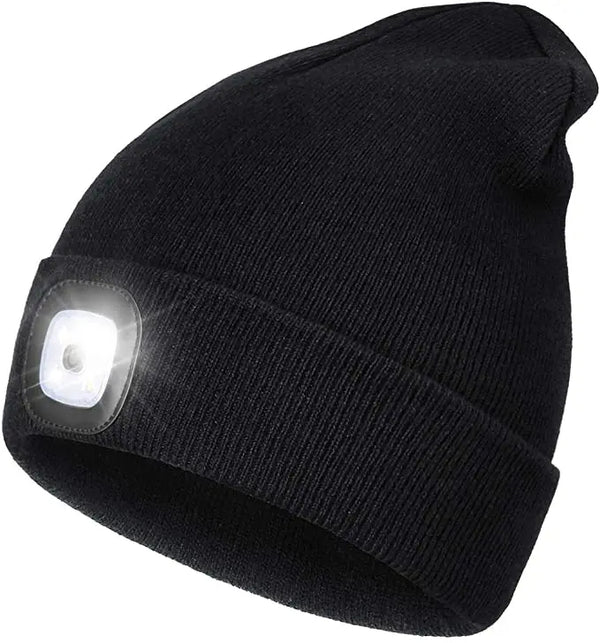 Warm LED Beanie Hat with Light - Robin-Black-Nora Luxe