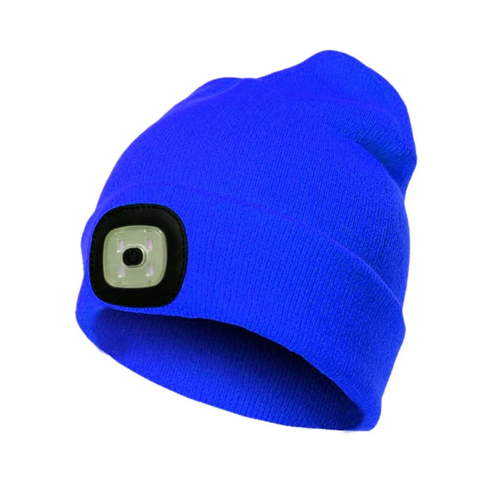 Warm LED Beanie Hat with Light - Robin-Blue-Nora Luxe