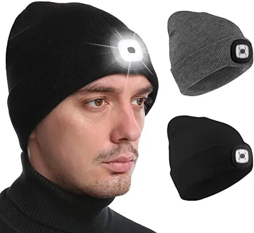 Warm LED Beanie Hat with Light - Robin-Blue-Nora Luxe