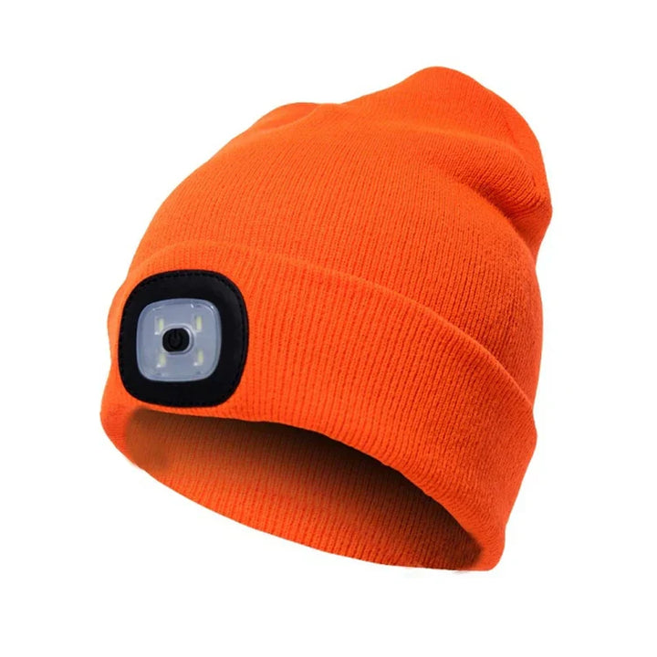 Warm LED Beanie Hat with Light - Robin-Orange-Nora Luxe
