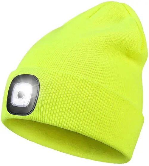 Warm LED Beanie Hat with Light - Robin-Yellow-Nora Luxe