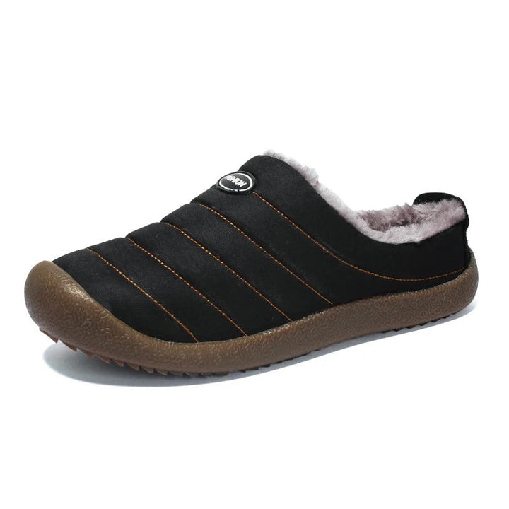 Warm Lined Men's Slippers - Lars-Black-5.5-Nora Luxe