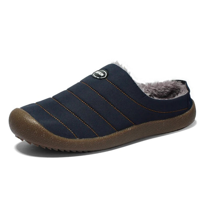 Warm Lined Men's Slippers - Lars-Blue-5.5-Nora Luxe
