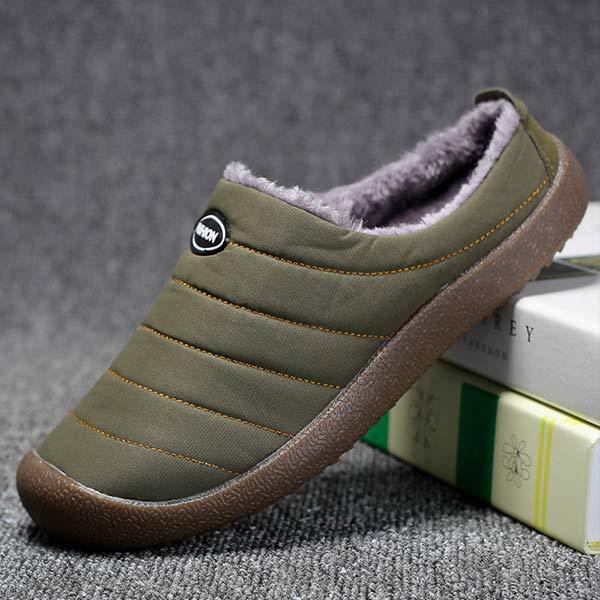 Warm Lined Men's Slippers - Lars-Green-5.5-Nora Luxe
