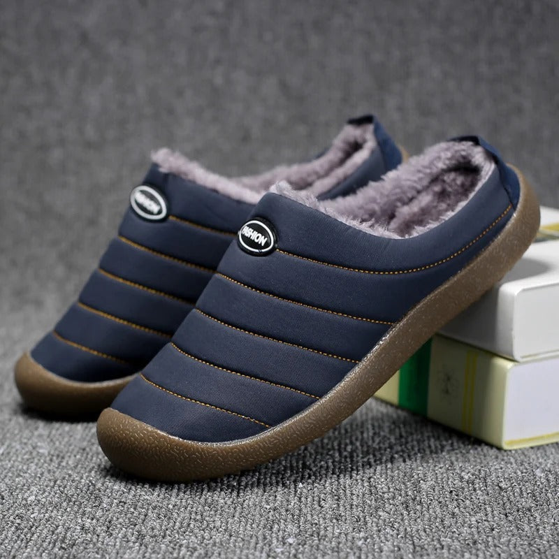 Warm Lined Men's Slippers - Lars-Green-5.5-Nora Luxe