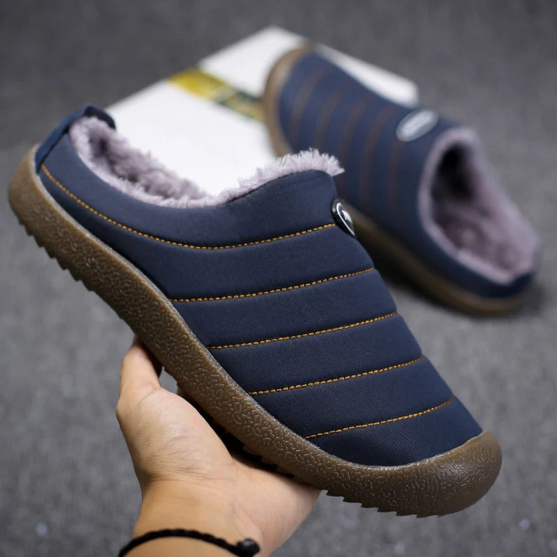 Warm Lined Men's Slippers - Lars-Green-5.5-Nora Luxe