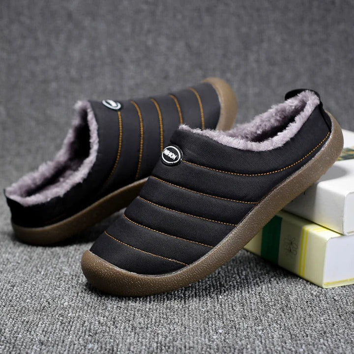 Warm Lined Men's Slippers - Lars-Green-5.5-Nora Luxe