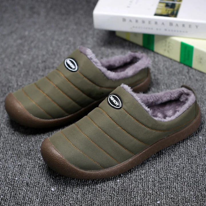 Warm Lined Men's Slippers - Lars-Green-5.5-Nora Luxe