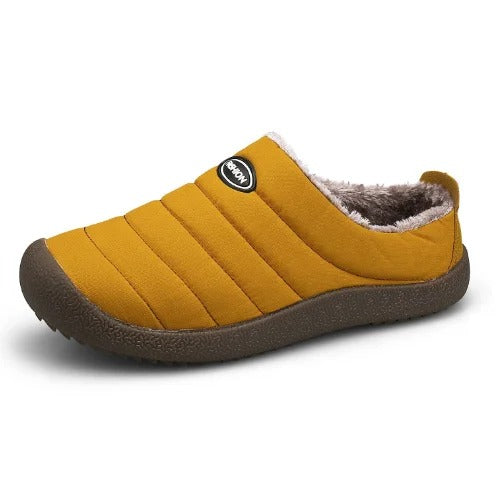 Warm Lined Men's Slippers - Lars-Yellow-5.5-Nora Luxe
