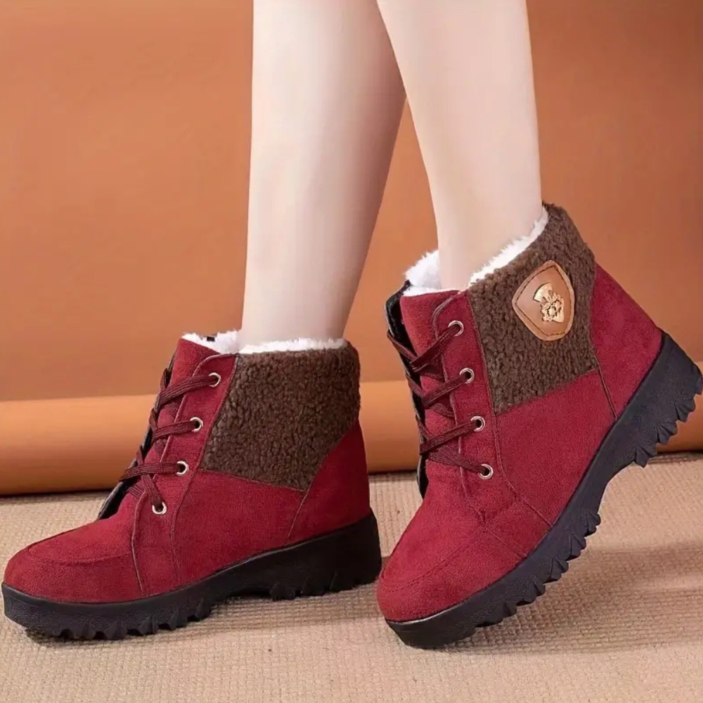 Warm Lined Winter Boots for Women - Sienna-Red-3-Nora Luxe