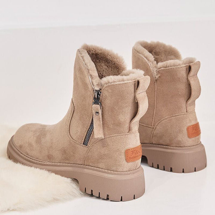 Warm Lined Women's Winter Boots - Isabella Comfy Boot-Apricot-3.0-Nora Luxe